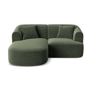 Zelená zamatová rohová pohovka (ľavý roh/s leňoškou) Campi – Cosmopolitan Design vyobraziť