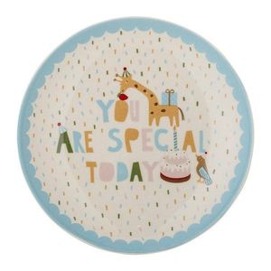 Svetlomodrý/krémovobiely kameninový detský tanier ø 16 cm Celebrate – Bloomingville Mini vyobraziť