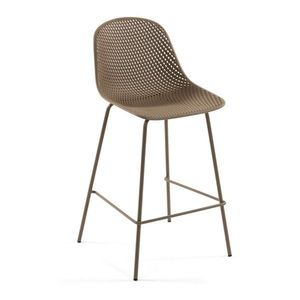 Béžová kovová/plastová záhradná barová stolička Quinby – Kave Home vyobraziť