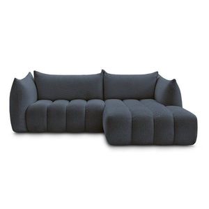 Tmavomodrá rohová pohovka z textílie buklé (pravý roh/s leňoškou) Azra – Bobochic Paris vyobraziť