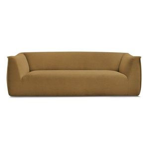 Menčestrová pohovka v horčicovej farbe 242 cm Giorgia – Bobochic Paris vyobraziť