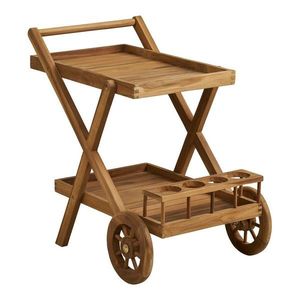 Servírovací stolík na kolieskach z masívneho dreva 50x86 cm Pasaku – House Nordic vyobraziť