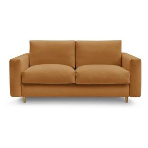 Pohovka na každodenné spanie/rozkladacia v horčicovej farbe 220 cm Cocoone – Bobochic Paris vyobraziť