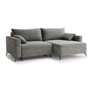 Sivá ženilková rozkladacia/s úložným priestorom rohová pohovka (pravý roh/s leňoškou) Leon – Maison de Rêve vyobraziť