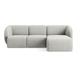 Svetlosivá ženilková rohová pohovka (pravý roh/s leňoškou) Lani – Makamii vyobraziť