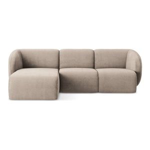 Svetlohnedá ženilková rohová pohovka (ľavý roh/s leňoškou) Lani – Makamii vyobraziť