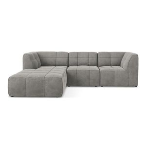 Sivá zamatová rohová pohovka (ľavý roh/s leňoškou) Aloha – Makamii vyobraziť