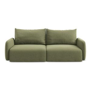 Zelená zamatová rozkladacia/s úložným priestorom pohovka 238 cm Kalena – Makamii vyobraziť