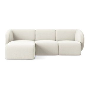 Béžová zamatová rohová pohovka (ľavý roh/s leňoškou) Lani – Makamii vyobraziť