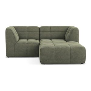 Zelená rohová pohovka z textílie buklé (pravý roh/s leňoškou) Aloha – Makamii vyobraziť