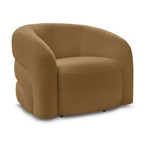 Otočné kreslo z textílie buklé v horčicovej farbe Elina – Bobochic Paris vyobraziť