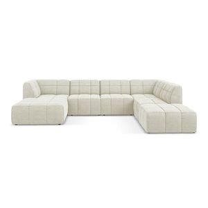 Béžová rohová pohovka z textílie buklé (do tvaru "U") Aloha – Makamii vyobraziť