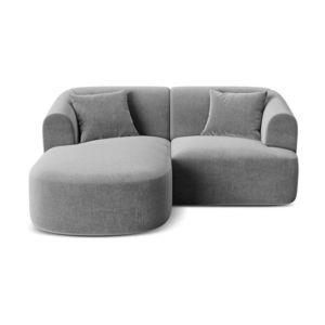 Svetlosivá zamatová rohová pohovka (ľavý roh/s leňoškou) Campi – Cosmopolitan Design vyobraziť