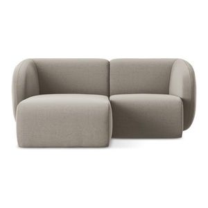 Svetlohnedá zamatová rohová pohovka (ľavý roh/s leňoškou) Lani – Makamii vyobraziť