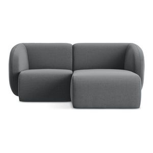 Sivá zamatová rohová pohovka (pravý roh/s leňoškou) Lani – Makamii vyobraziť