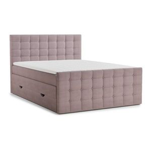 Fialová boxspring posteľ s úložným priestorom 160x200 cm Tasca – Maison de Rêve vyobraziť