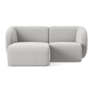 Svetlosivá zamatová rohová pohovka (ľavý roh/s leňoškou) Lani – Makamii vyobraziť