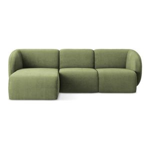 Zelená ženilková rohová pohovka (ľavý roh/s leňoškou) Lani – Makamii vyobraziť