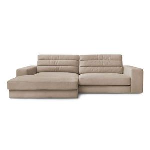 Taupe zamatová rohová pohovka (ľavý roh/s leňoškou) Sierra – Bobochic Paris vyobraziť