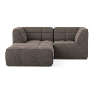 Hnedá rohová pohovka z textílie buklé (ľavý roh/s leňoškou) Aloha – Makamii vyobraziť