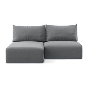 Sivá zamatová rozkladacia/s úložným priestorom rohová pohovka (ľavý roh/s leňoškou) Kalena – Makamii vyobraziť