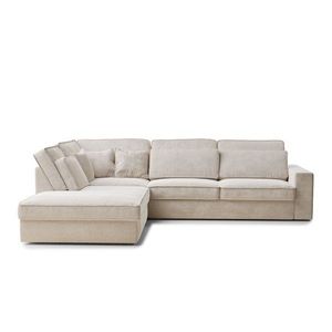 Krémovobiela ženilková rohová pohovka (ľavý roh/do L) Kirou – Maison de Rêve vyobraziť