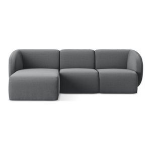 Sivá zamatová rohová pohovka (ľavý roh/s leňoškou) Lani – Makamii vyobraziť