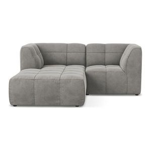 Sivá zamatová rohová pohovka (ľavý roh/s leňoškou) Aloha – Makamii vyobraziť