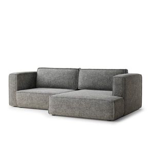 Sivá ženilková rozkladacia/s úložným priestorom rohová pohovka (pravý roh/s leňoškou) Velto – Maison de Rêve vyobraziť