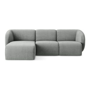 Sivá ženilková rohová pohovka (ľavý roh/s leňoškou) Lani – Makamii vyobraziť