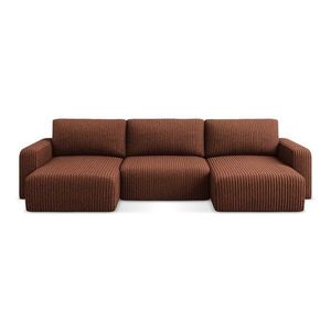 Menčestrová rozkladacia/s úložným priestorom rohová pohovka v terakotovej farbe (do tvaru "U") Kona – Makamii vyobraziť