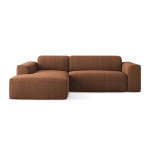 Rohová pohovka v terakotovej farbe (ľavý roh/s leňoškou) Keli – Makamii vyobraziť