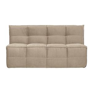 Béžová zamatová polstrovaná lavica Cluster – vtwonen vyobraziť