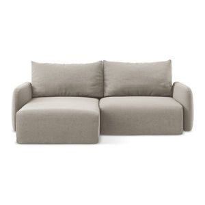 Taupe zamatová rozkladacia/s úložným priestorom rohová pohovka (ľavý roh/s leňoškou) Kalena – Makamii vyobraziť