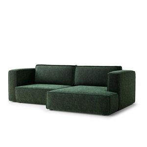 Tmavozelená ženilková rozkladacia/s úložným priestorom rohová pohovka (pravý roh/s leňoškou) Velto – Maison de Rêve vyobraziť