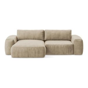 Svetlohnedá ženilková rozkladacia rohová pohovka (ľavý roh/s leňoškou) Kuki – Makamii vyobraziť