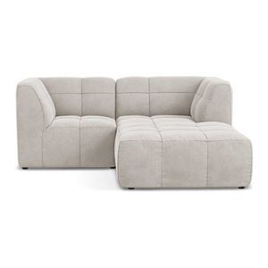 Béžová zamatová rohová pohovka (pravý roh/s leňoškou) Aloha – Makamii vyobraziť