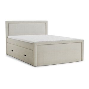Krémovobiela boxspring posteľ s úložným priestorom 200x200 cm Fresco – Maison de Rêve vyobraziť