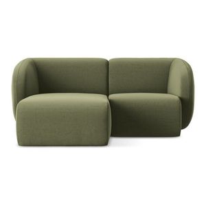 Zelená zamatová rohová pohovka (ľavý roh/s leňoškou) Lani – Makamii vyobraziť