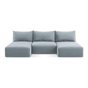 Modrá zamatová rozkladacia/s úložným priestorom rohová pohovka (do tvaru "U") Kalena – Makamii vyobraziť