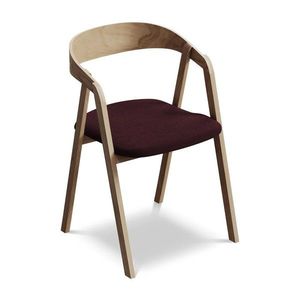 Vínovočervené jedálenské kreslo z masívneho dreva Erika – Makamii vyobraziť