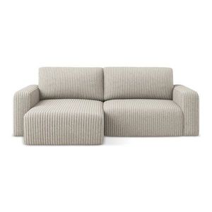 Béžová menčestrová rozkladacia/s úložným priestorom rohová pohovka (ľavý roh/s leňoškou) Kona – Makamii vyobraziť