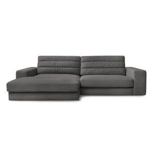 Antracitová zamatová rohová pohovka (ľavý roh/s leňoškou) Sierra – Bobochic Paris vyobraziť