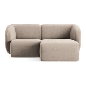 Svetlohnedá ženilková rohová pohovka (pravý roh/s leňoškou) Lani – Makamii vyobraziť