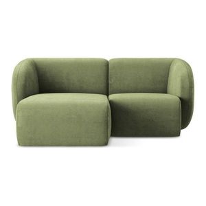 Zelená ženilková rohová pohovka (ľavý roh/s leňoškou) Lani – Makamii vyobraziť