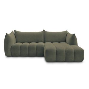 Zelená rohová pohovka z textílie buklé (pravý roh/s leňoškou) Azra – Bobochic Paris vyobraziť