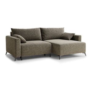 Hnedá ženilková rozkladacia/s úložným priestorom rohová pohovka (pravý roh/s leňoškou) Leon – Maison de Rêve vyobraziť