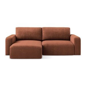 Ženilková rozkladacia/s úložným priestorom rohová pohovka v terakotovej farbe (ľavý roh/s leňoškou) Kona – Makamii vyobraziť