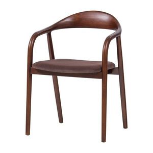 Hnedá jedálenská stolička s podrúčkami z bukového dreva Bran – WOOOD vyobraziť