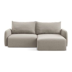 Taupe zamatová rozkladacia/s úložným priestorom rohová pohovka (pravý roh/s leňoškou) Kalena – Makamii vyobraziť